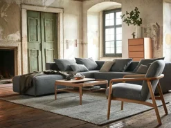 Fauteuil Ketil, Wollstoff Tano Natur Dunkel (81), Buche