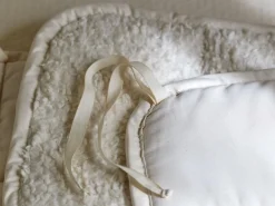 Gitterbettumrandung, Julie blaugrau/natur, 26 x 230 cm, 100 % Baumwolle, GOTS