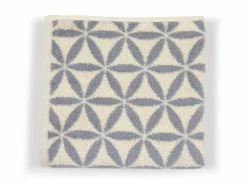 Handtuch "Blume des Lebens", taubenblau/natur, 50 x 100 cm, 100 % Baumwolle, GOTS