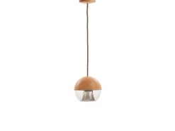 Hängeleuchte Avo inkl. Leuchtmittel, Ø 16 cm, Glas braun getönt, Buche