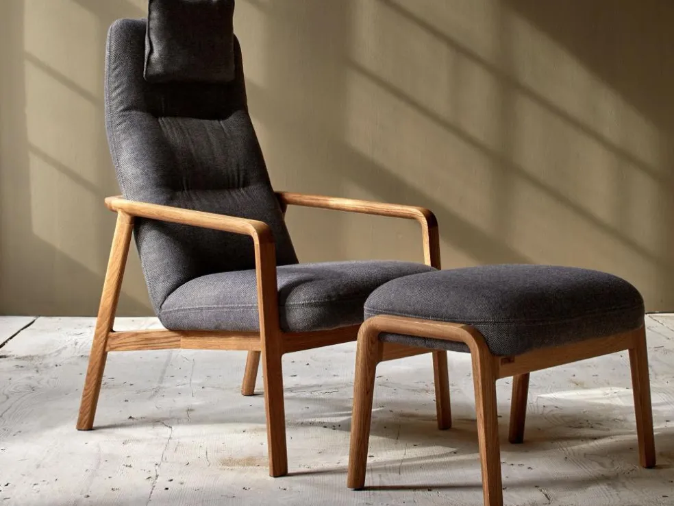 Hocker Ketil, Wollstoff Tano Natur (79), Buche