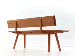 Holzbank Mirato, L 180 x T 53,5 x H inkl. RL 83,3 cm, Banklänge 180 cm, mit Rückenlehne, Buche