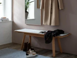 Holzbank Mirato, L 180 x T 53,5 x H inkl. RL 83,3 cm, Banklänge 180 cm, mit Rückenlehne, Buche