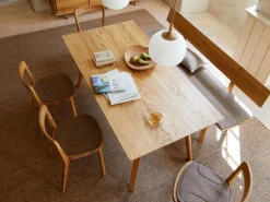 Holzbank Mirato, L 180 x T 53,5 x H inkl. RL 83,3 cm, Banklänge 180 cm, mit Rückenlehne, Buche