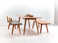 Holzbank Mirato, L 180 x T 53,5 x H inkl. RL 83,3 cm, Banklänge 180 cm, mit Rückenlehne, Buche