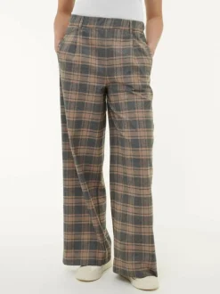 Hose aus Bio-Baumwolle, 60 karo anthrazit/nougat, 38, GOTS