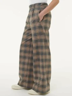 Hose aus Bio-Baumwolle, 60 karo anthrazit/nougat, 38, GOTS