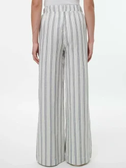 Hose aus Bio-Leinen und Baumwolle, 60 multistreif grün, 38, GOTS