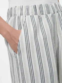 Hose aus Bio-Leinen und Baumwolle, 60 multistreif grün, 38, GOTS