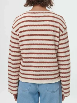 Jacke aus Bio-Baumwolle, 56 offwhite/kastanie jacquard ringel, 42