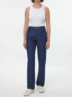 Jeans straight, 100 % Bio-Baumwolle, 36 dark denim, 36, GOTS