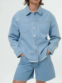 Jeansjacke aus Bio-Baumwolle, 34 light blue denim, 38, GOTS