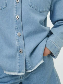 Jeansjacke aus Bio-Baumwolle, 34 light blue denim, 38, GOTS