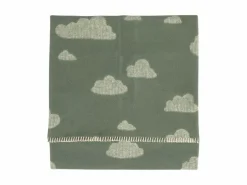 Kinderdecke Wölkchen, salbei, 75 x 100 cm, 100 % Baumwolle, GOTS