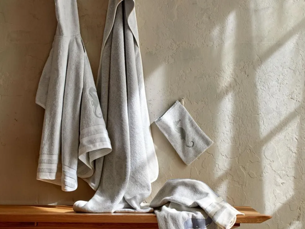 Kinder-Handtuch Seepferdchen, meergrün, 50 x 100 cm, 100 % Baumwolle, GOTS