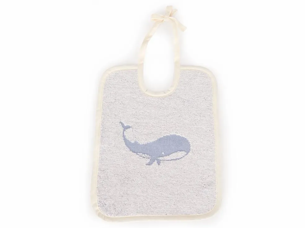 Kinder-Lätzchen Wal, meerblau, 32 x 26 cm, 100% Baumwolle, GOTS