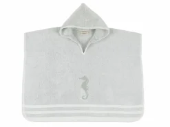 Kinder-Poncho Seepferdchen, meergrün, 70 x 60 cm, 100 % Baumwolle, GOTS