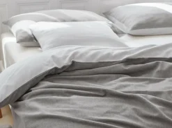 Kissenüberzug ALMIN, taupe, 80 x 80 cm, 100 % Baumwolle, Edelflanell, GOTS