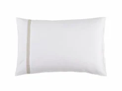 Kissenüberzug JOSEPHINE mit Streifen und Ajour, weiss/natur, 40 x 60 cm, 56 % Leinen/44 % Baumwolle, GOTS