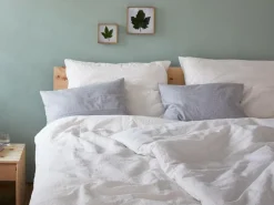 Kissenüberzug ORLANDO, weiß, 40 x 60 cm, 60 % Leinen/40 % Baumwolle, Seersucker, GOTS