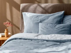 Kissenüberzug VIGO, taubenblau, 40 x 60 cm, 100 % Baumwolle, Edelflanell, GOTS