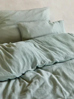 Kissenüberzug VIVIEN, jade, 40 x 60 cm, 100 % Baumwolle, Musselin, GOTS