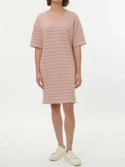 Kleid aus Bio-Baumwolle, 85 camelie/offwhite, S, GOTS