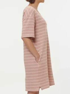 Kleid aus Bio-Baumwolle, 85 camelie/offwhite, S, GOTS