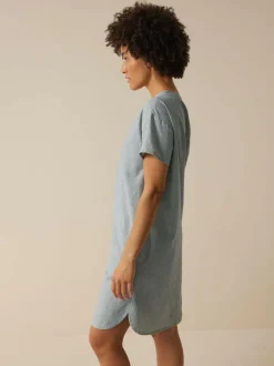 Kleid aus Bio-Baumwolle, 74 streif blau-weiss, 40, GOTS