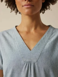 Kleid aus Bio-Baumwolle, 74 streif blau-weiss, 40, GOTS