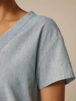 Kleid aus Bio-Baumwolle, 74 streif blau-weiss, 40, GOTS