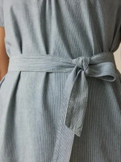 Kleid aus Bio-Baumwolle, 74 streif blau-weiss, 40, GOTS