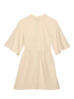 Kleid aus Bio-Baumwolle und Leinen, 12 offwhite, 38, GOTS