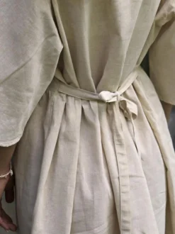 Kleid aus Bio-Baumwolle und Leinen, 12 offwhite, 38, GOTS