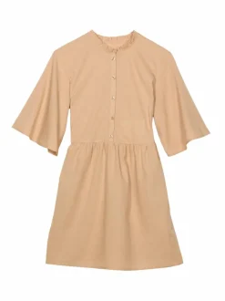 Kleid aus Bio-Baumwolle und Leinen, 87 hafer, 38, GOTS