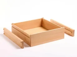 Kleiderschrank Kurami, Lade inkl. 2 Stk. Führungen, Abteil A, Buche