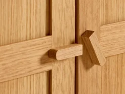 Kleiderschrank Tenso 4-türig, Wollstoff Tano Natur (79), Buche