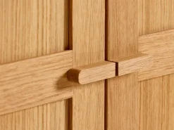 Kleiderschrank Tenso 3-türig, Wollstoff Tano Natur (79), Buche