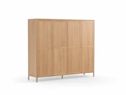 Kleiderschrank Tenso, 4-türig, Holz, Buche