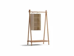 Kleiderständer Jukai Pur, mit Ablageboard und Hängefächer, Buche