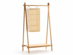 Kleiderständer Jukai Pur, mit Ablageboard und Hängefächer, Buche