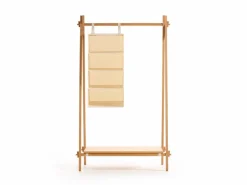 Kleiderständer Jukai Pur, mit Ablageboard und Hängefächer, Buche