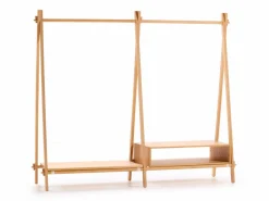 Kleiderständer Jukai Pur, mit Anbauelement und Box, Buche