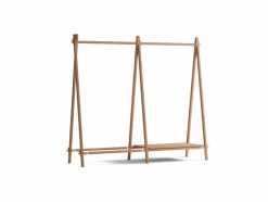 Kleiderständer Jukai Pur, mit Anbauelement und Ablageboard, Buche