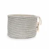 Kleiner Badezimmerkorb, graphit gestreift, 11 x 14 cm, 100 % Baumwolle, GOTS