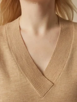 Kurzarmpullover aus Bio-Baumwolle, 58 caramel melange, L, GOTS