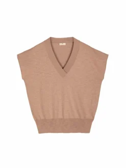 Kurzarmpullover aus Bio-Baumwolle, 58 caramel melange, L, GOTS