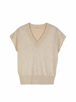 Kurzarmpullover aus Bio-Baumwolle, 14 natur melange, S, GOTS