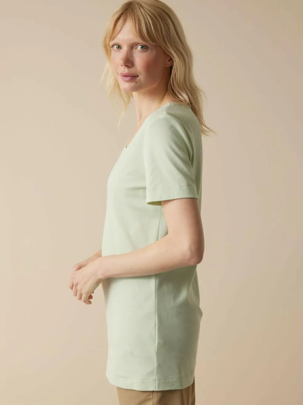 Kurzarmshirt aus Bio Baumwolle, 45 jade, 36, GOTS