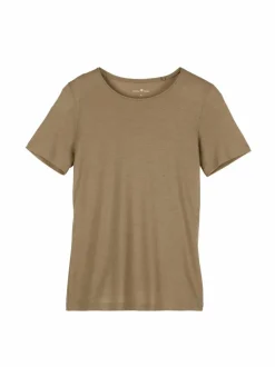 Kurzarmshirt aus Bio Baumwolle, 46 light khaki, 38, GOTS